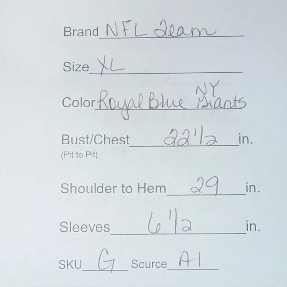 NFL New York Giants Womens Blue V-Neck Tee Shirt XL Football Fan Top - Picture 7 of 7